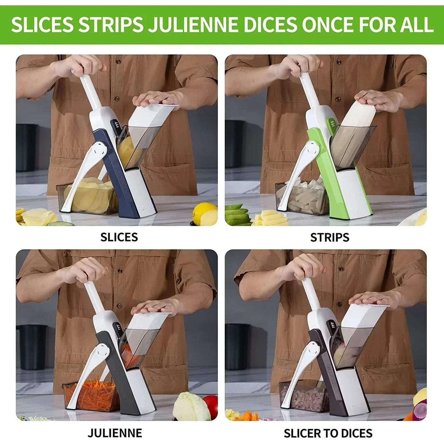 SliceEase™ - 5-in-1 Groentesnijder - Snel en efficient te gebruiken